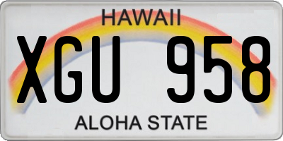 HI license plate XGU958