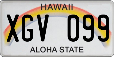HI license plate XGV099