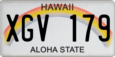 HI license plate XGV179