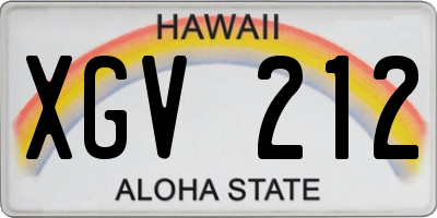 HI license plate XGV212