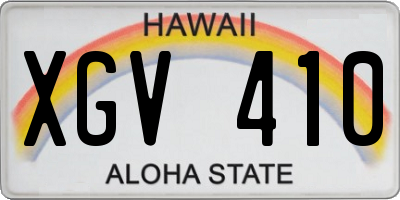 HI license plate XGV410