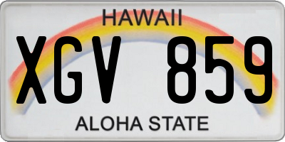 HI license plate XGV859