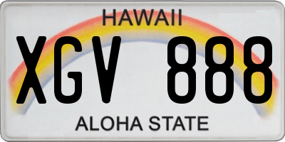 HI license plate XGV888