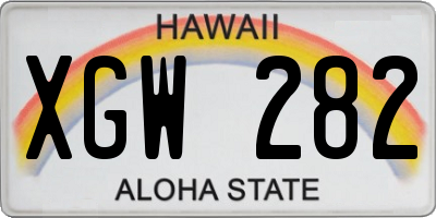 HI license plate XGW282