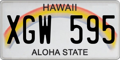 HI license plate XGW595