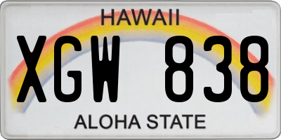 HI license plate XGW838