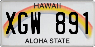 HI license plate XGW891
