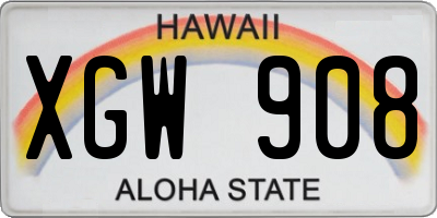 HI license plate XGW908