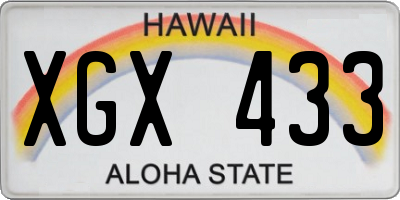 HI license plate XGX433