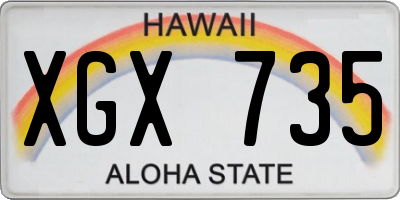 HI license plate XGX735