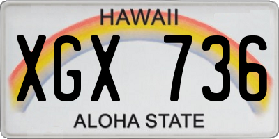 HI license plate XGX736