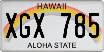 HI license plate XGX785