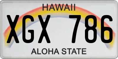 HI license plate XGX786