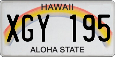 HI license plate XGY195