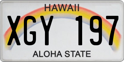 HI license plate XGY197