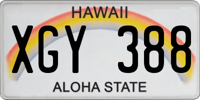 HI license plate XGY388