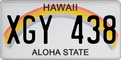 HI license plate XGY438