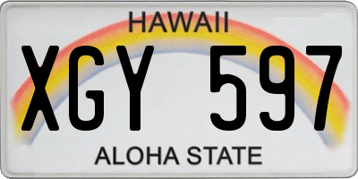 HI license plate XGY597