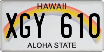 HI license plate XGY610