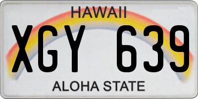 HI license plate XGY639