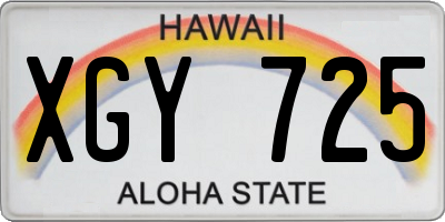 HI license plate XGY725