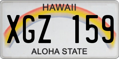 HI license plate XGZ159