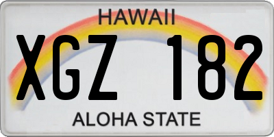 HI license plate XGZ182