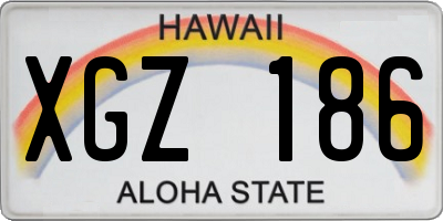HI license plate XGZ186