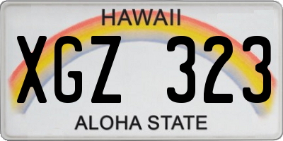 HI license plate XGZ323