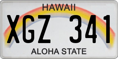 HI license plate XGZ341