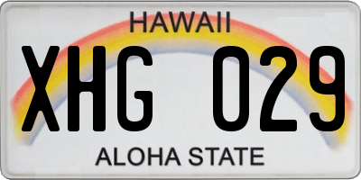 HI license plate XHG029