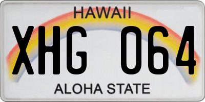 HI license plate XHG064