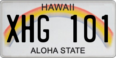 HI license plate XHG101