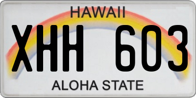 HI license plate XHH603