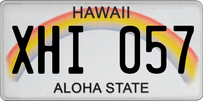 HI license plate XHI057