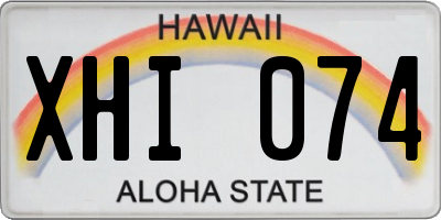 HI license plate XHI074