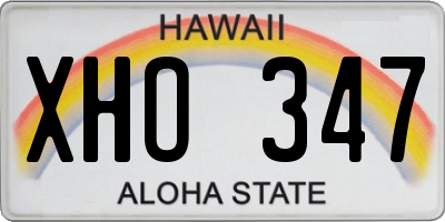 HI license plate XHO347