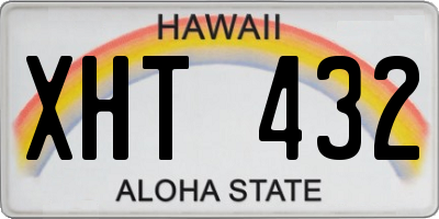 HI license plate XHT432