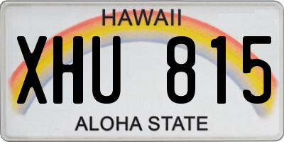 HI license plate XHU815