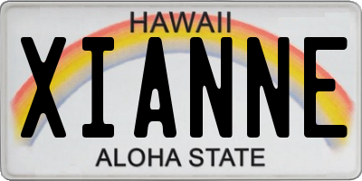 HI license plate XIANNE