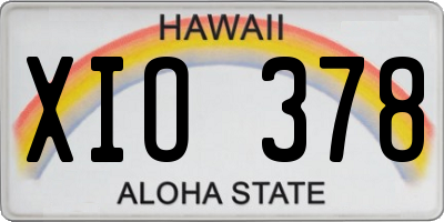HI license plate XIO378
