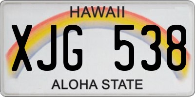 HI license plate XJG538