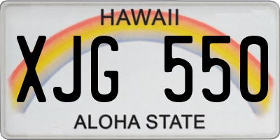 HI license plate XJG550