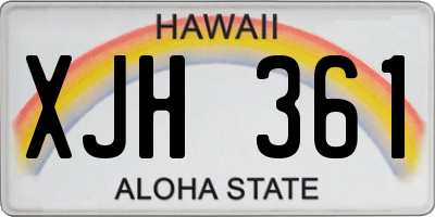 HI license plate XJH361