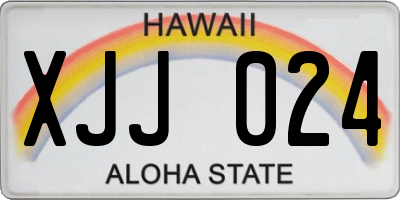 HI license plate XJJ024