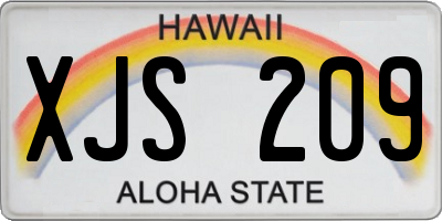 HI license plate XJS209