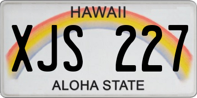 HI license plate XJS227