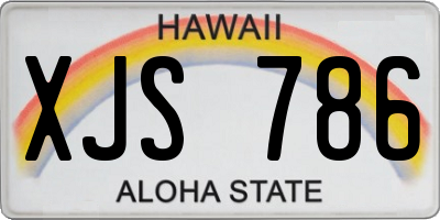 HI license plate XJS786