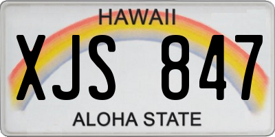 HI license plate XJS847