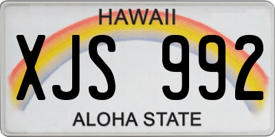 HI license plate XJS992